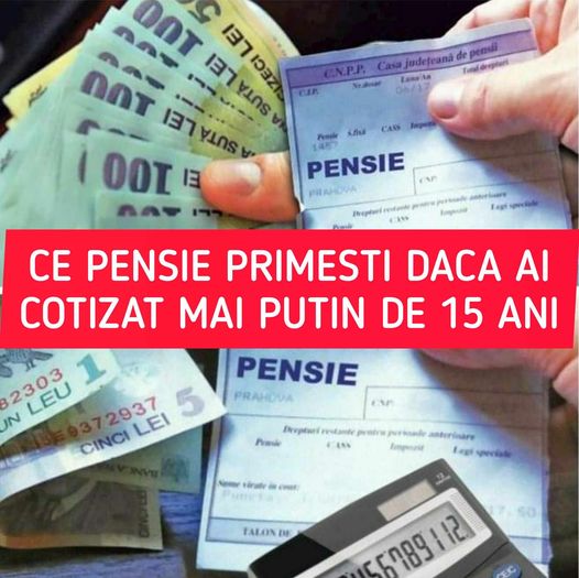 Pensia minima pe care o primesti daca ai cotizat sub 15 ani Citeste