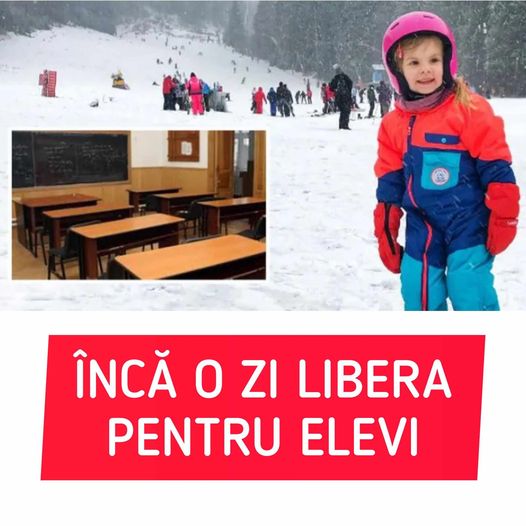 Încă o zi liberă. Elevii NU merg joi la cursuri. Structura anului şcolar rămâne cu cinci module şi vacanţa de schi din februarie