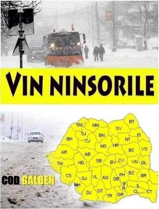 Anunț ANM. Se întorc ninsorile și viscolul. Zonele vizate. Ce temperaturi vor fi până luni