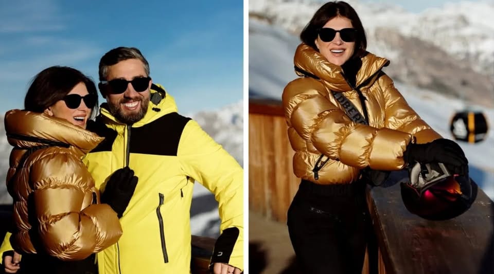 Prețul surprinzător al salopetei de schi purtate de Monica Bîrlădeanu în vacanța alături de Valeriu Gheorghiță, în Alpi!