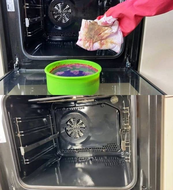 Am curățat cuptorul până la strălucire: o tabletă în apă clocotită și niciun efort!