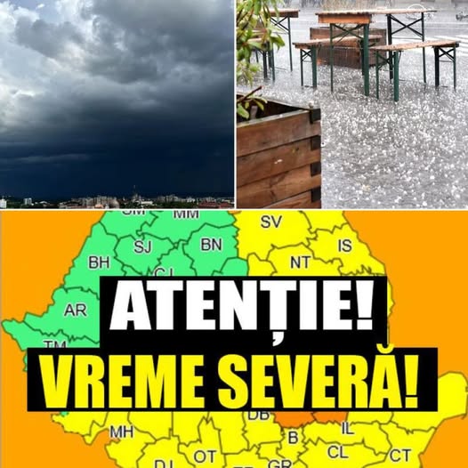 ANM ultima ora: Meteorologii anunță ploi, vijelii și grindină în aproape toată țara. Zonele vizate