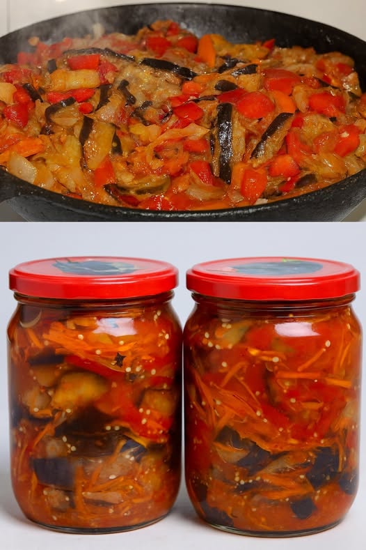Salată gustoasă de vinete pentru iarnă