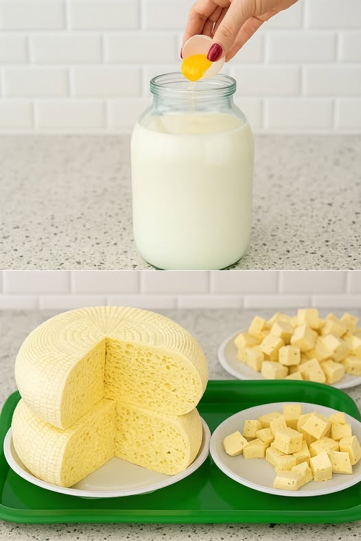 Dintr-un borcan de 3 litri de lapte fac un kilogram de caș: gustos, natural și fără chimicale.