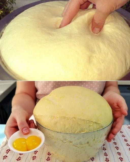 Aluat mereu pufos după rețeta franceză. Se amestecă cu laptele cald și se adaugă o lingură de oțet de mere.