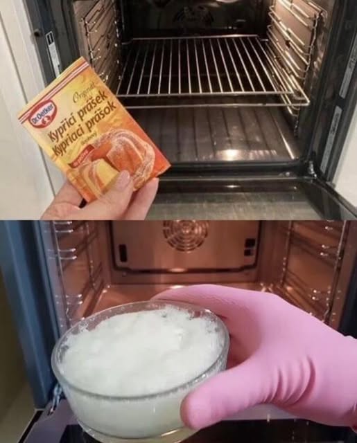 u doar 1 pliculeț fac cuptorul să strălucească… De ani de zile îl curăț așa… Testat și eficient.