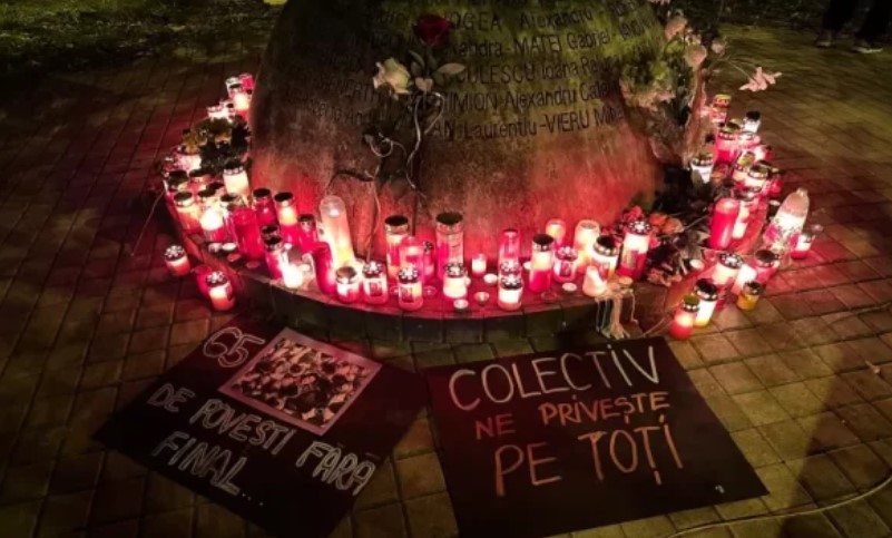 La 10 ani de Colectiv, Jandarmeria a dat amenzi pentru că s-au aprins lumănări după ora 23 în memoria victimelor din 2015