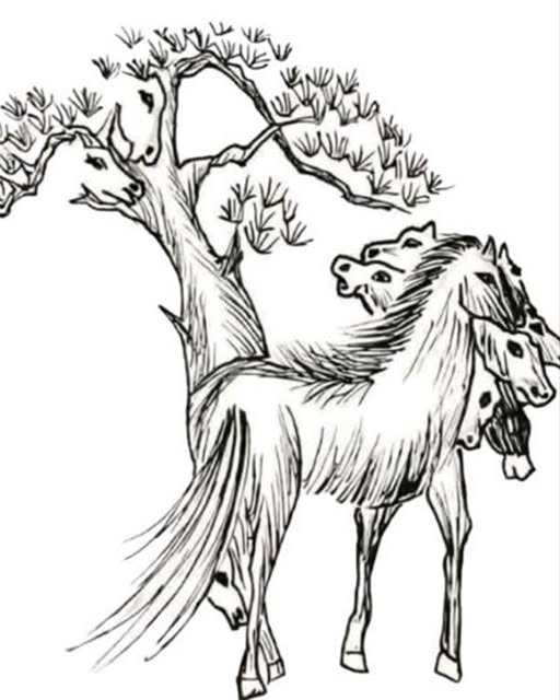 Test IQ care îți pune mintea la lucru: câți cai se ascund, de fapt, în această iluzie optică simetrică?  Vezi in comentarii