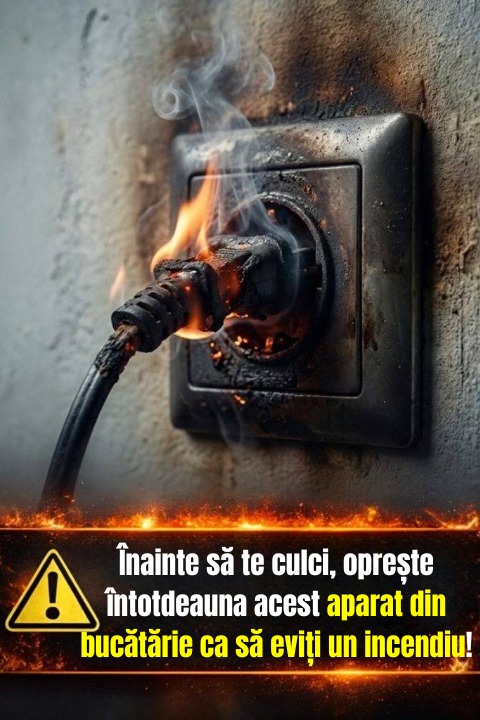 Înainte să te culci, ai grijă să oprești acest aparat din bucătărie, ca să eviți un incendiu!