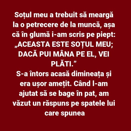 „Am văzut un răspuns..”