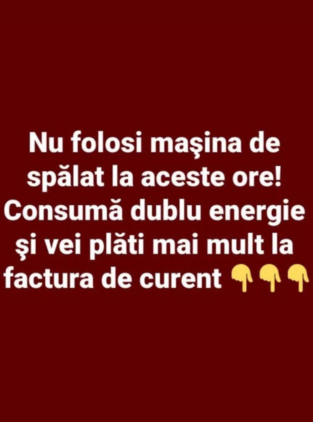 Încearcă să nu pornești mașina de spălat la anumite ore