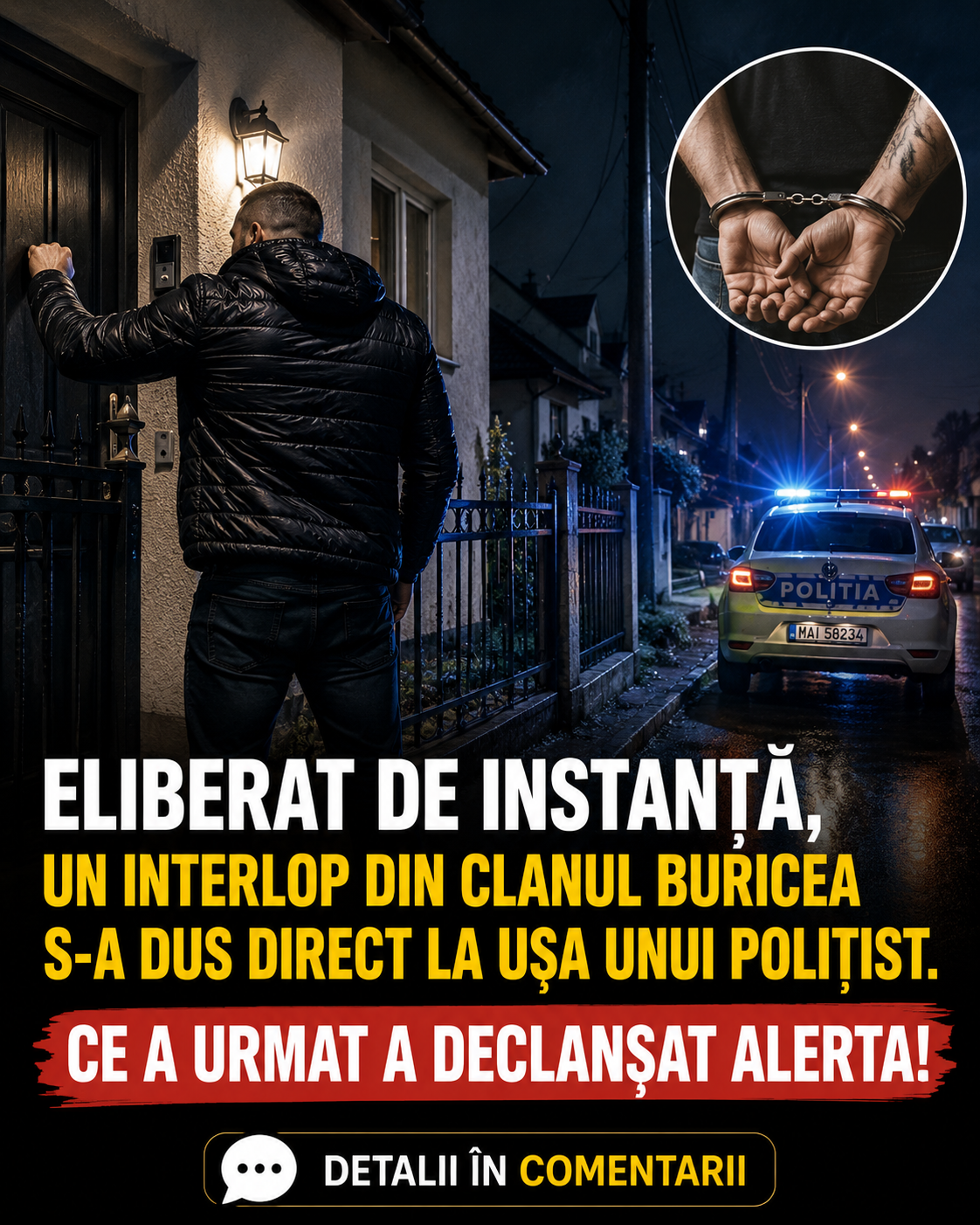 Eliberat de instanță, s-a dus direct la ușa unui polițist. Ce a urmat a declanșat alerta