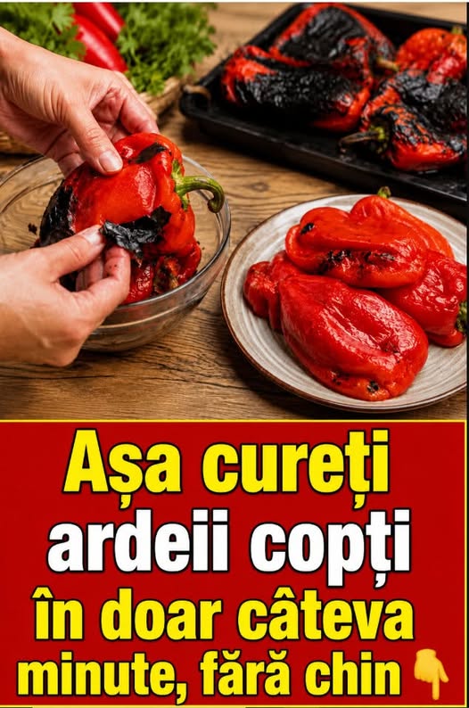 Puțini știu acest truc! Așa cureți ardeii copți în doar câteva minute, fără chin