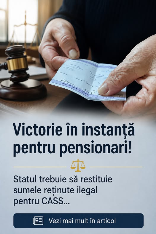 Decizie importantă pentru pensionari: Tribunalul obligă statul să restituie CASS reținut ilegal