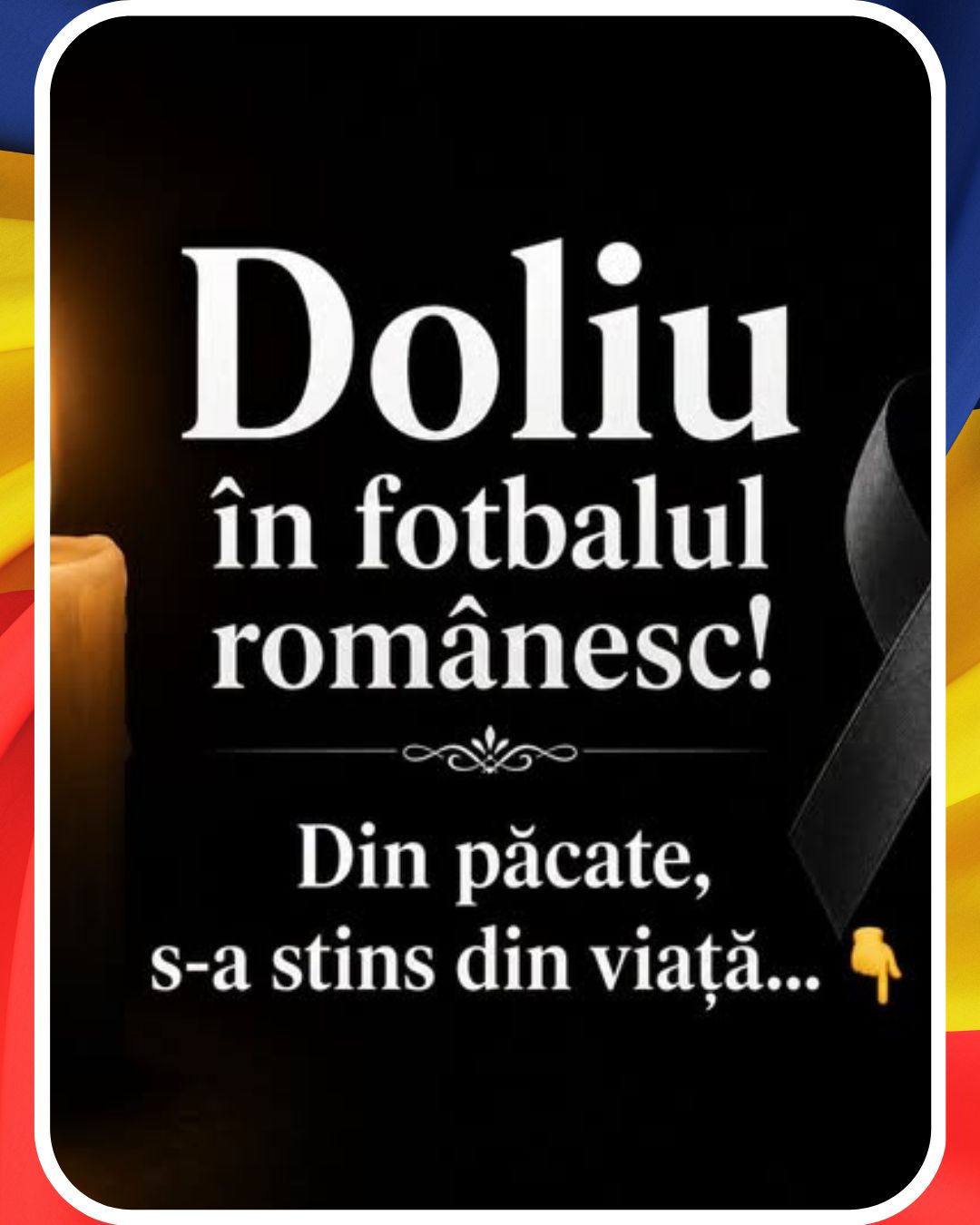 Doliu în fotbalul românesc… Din păcate, o veste tristă: a plecat dintre noi…