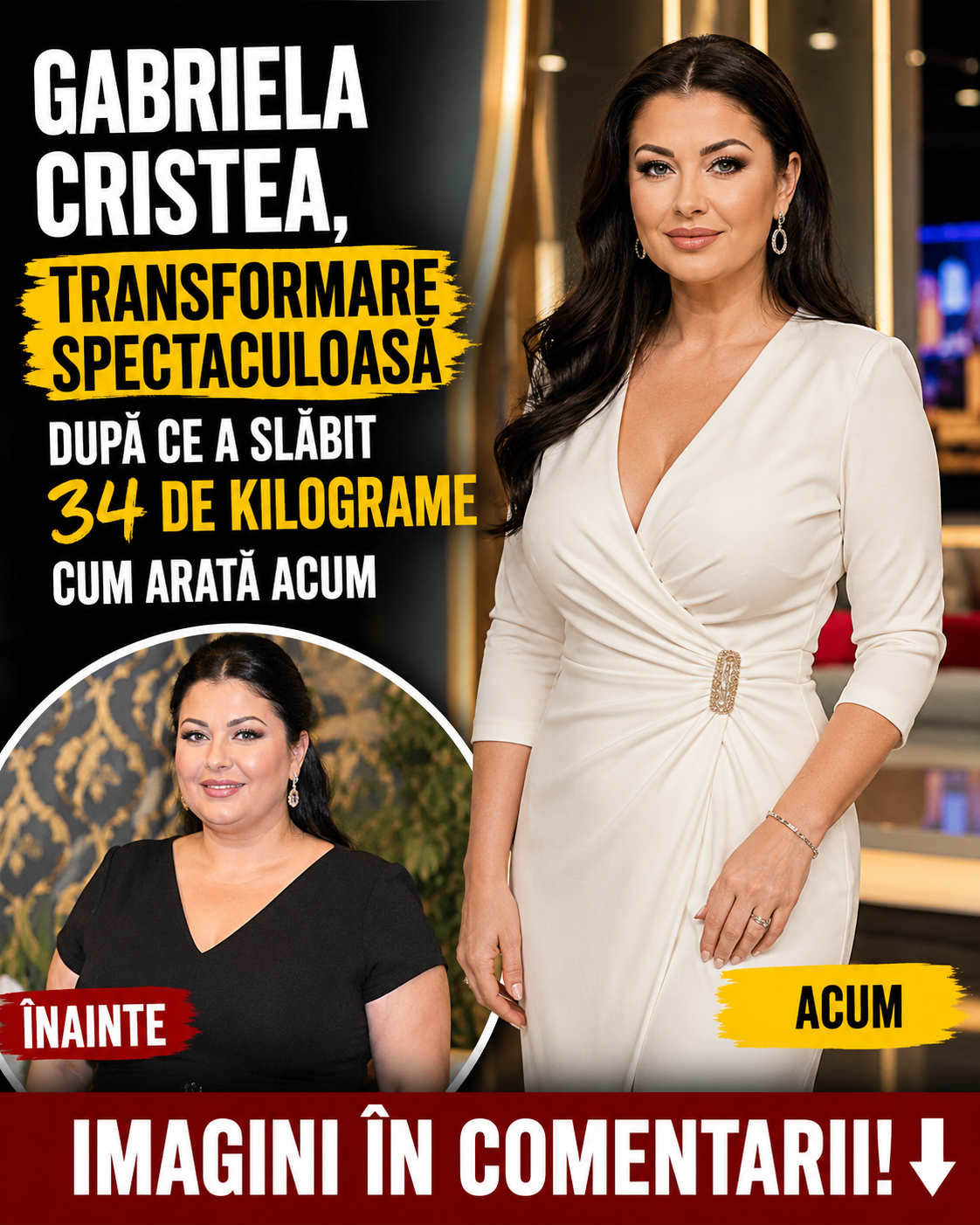Gabriela Cristea, transformare spectaculoasă după ce a slăbit 34 de kilograme. Cum arată acum
