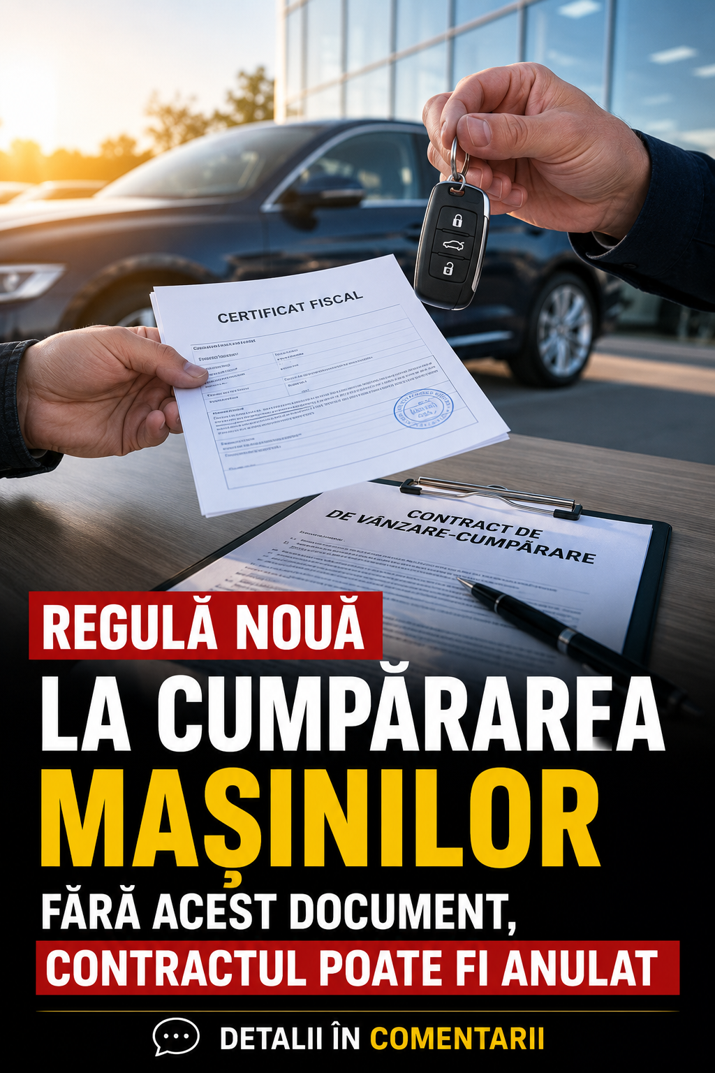 Regulă nouă la cumpărarea mașinilor. Fără acest document, contractul poate fi anulat – detalii în comentarii