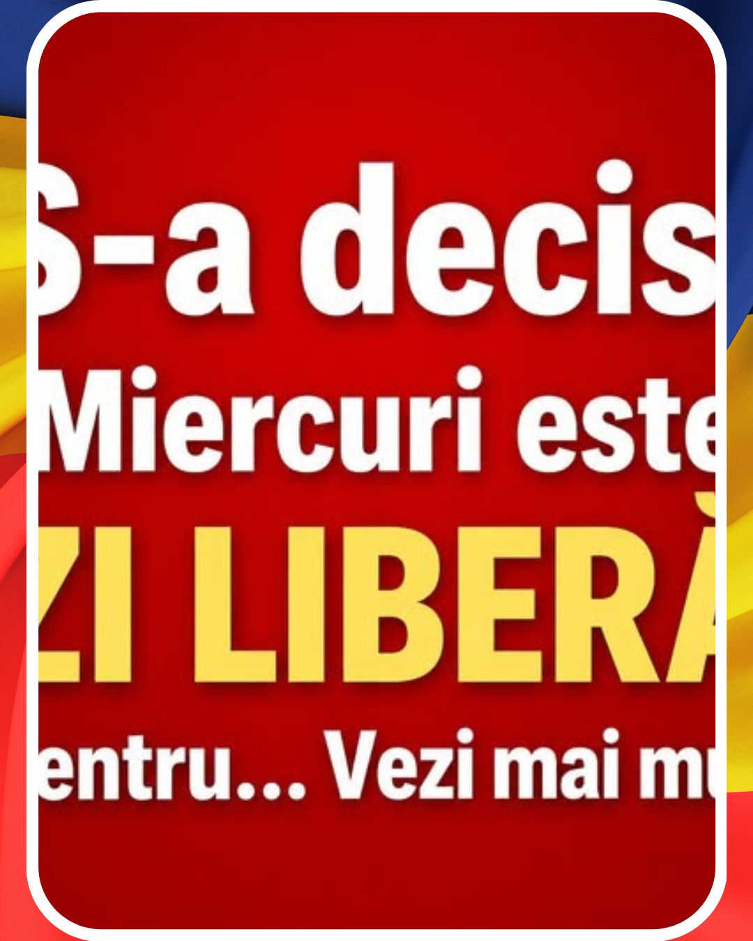 E oficial!  Miercurea devine zi liberă pentru…