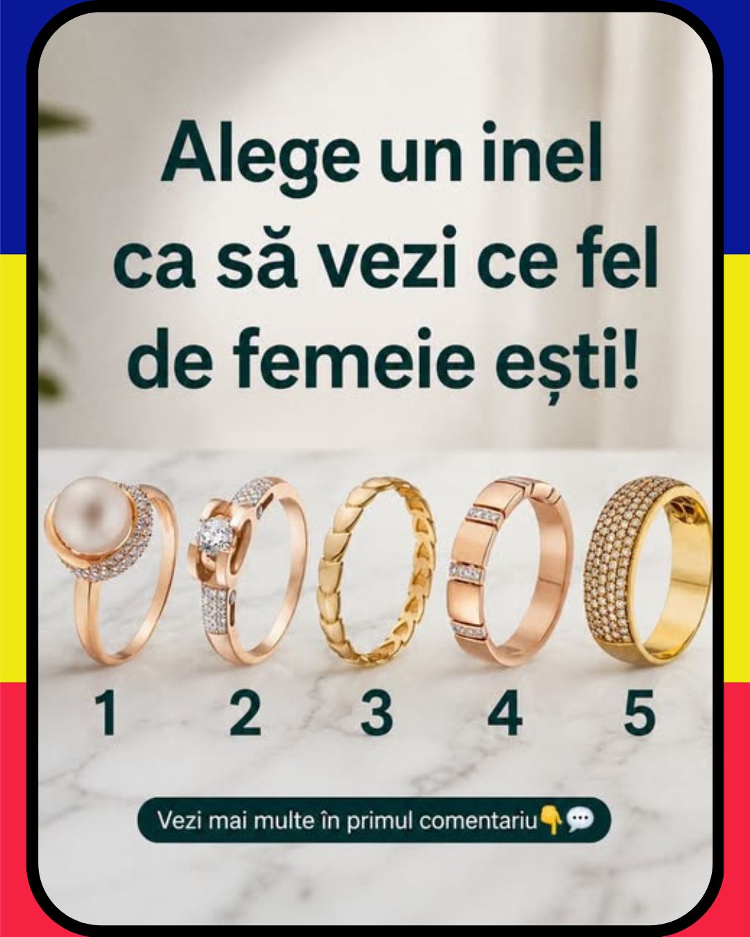 Alege un inel ศi aflฤ ce fel de femeie eศti