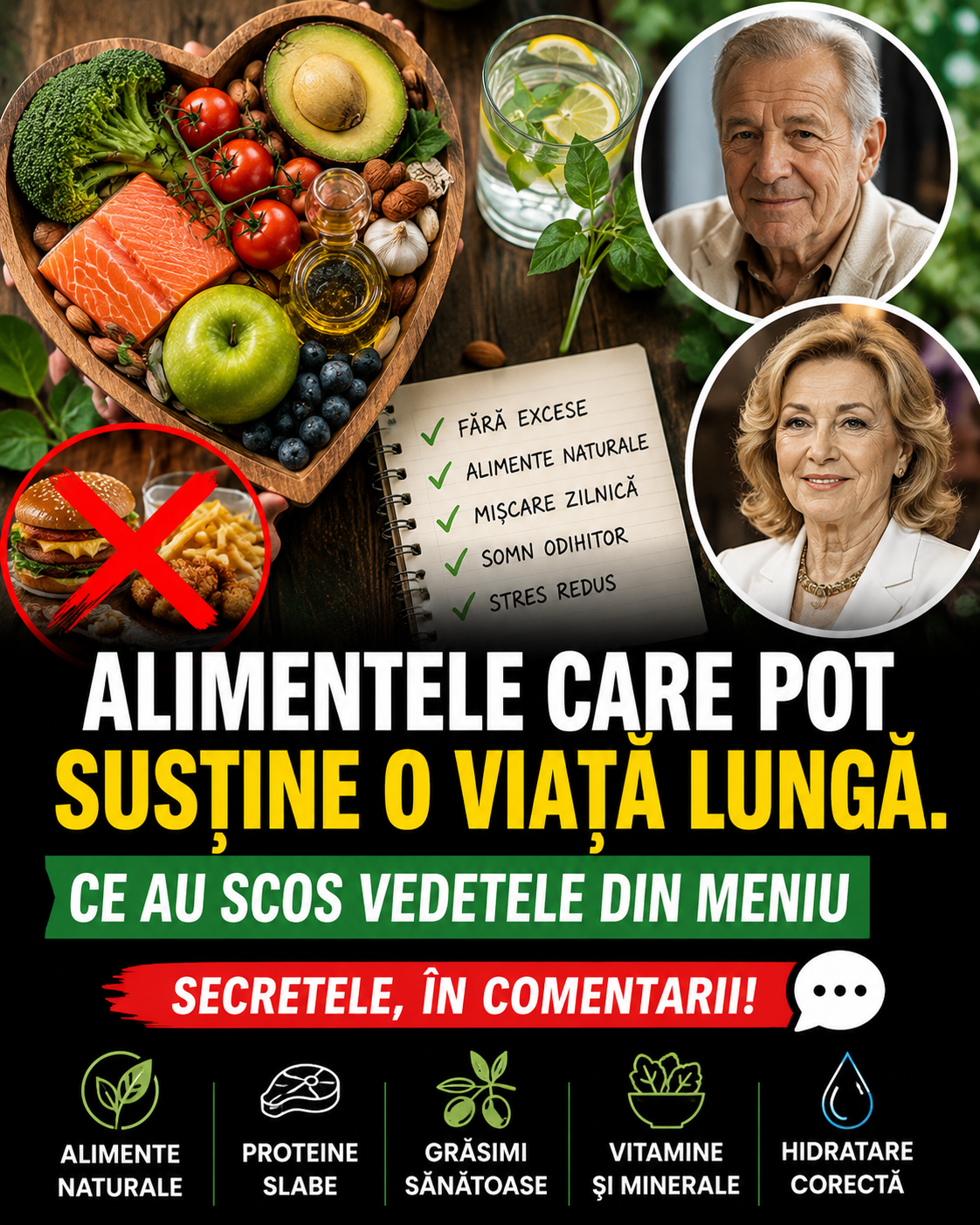 Alimentele care pot susține o viață lungă. Ce au scos vedetele din meniu