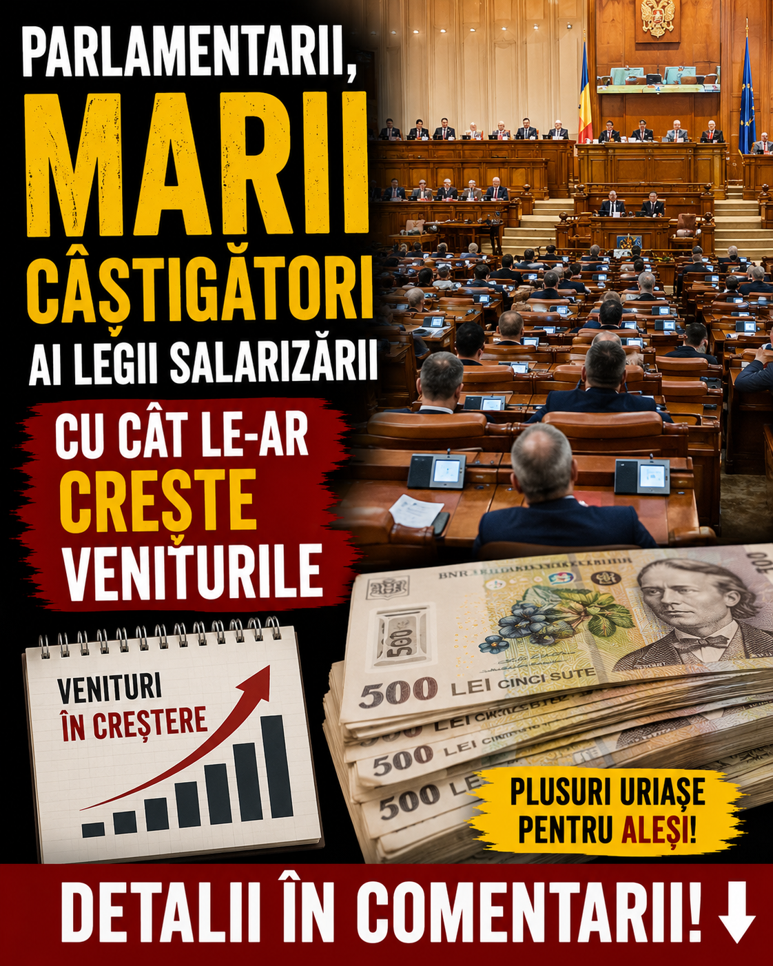 Parlamentarii, marii câștigători ai Legii salarizării. Cu cât le-ar crește veniturile